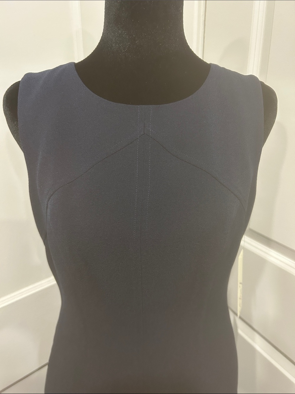 Eliza J Navy Blue Fit & Flare Midi Dress 6 New Sleeveless Career Cocktail NEW - Picture 12 of 14